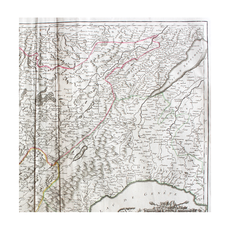 Mapa Del Condado De Borgoña O Franco Condado Parte Sur Por Robert De Vaugondy Siglo Xviii 2256